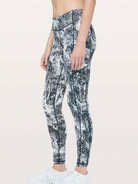 lululemon Navy & White Abstract Print Leggings